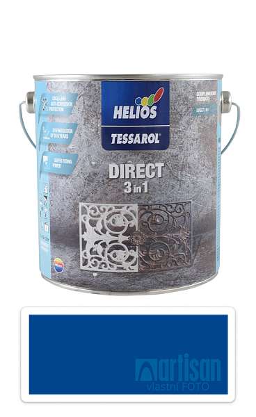 TESSAROL Direct 3in1 - antikorozní barva na kov 2.5 l Modrá RAL 5017