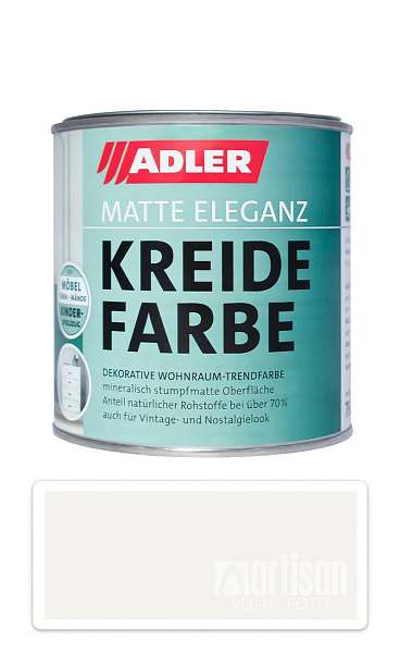 ADLER Kreidefarbe - univerzální vodou ředitelná křídová barva do interiéru 0.375 l Schneehase