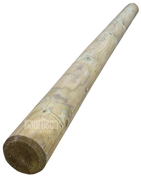Kulatina frézovaná borovice, průměr 100, délka 3000mm, tlakově impregnovaná zeleně