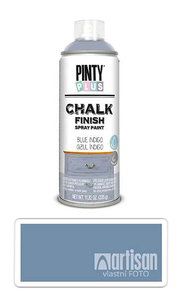 PINTYPLUS CHALK - křídová barva ve spreji na různé povrchy 400 ml Modrá indigo CK795