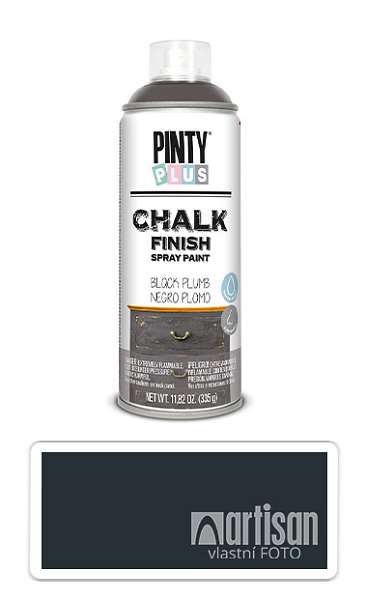 PINTYPLUS CHALK - křídová barva ve spreji na různé povrchy 400 ml Černá CK799