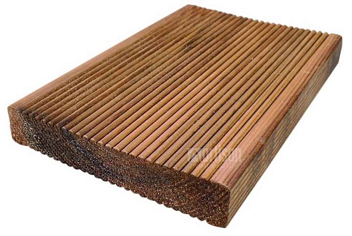 Terasová prkna 28x145x4200 Finská borovice tlakově impregnovaná hnědá, jemná drážka, kvalita AB