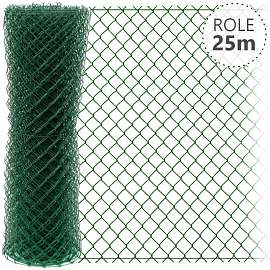 Pletivo čtyřhranné IDEAL, poplastované se zapleteným drátem, role 25 m, 1000x2,5 Zn + PVC zelené