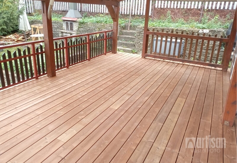 Terasa z kartáčovaného Thermowood