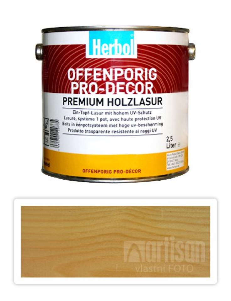 HERBOL Offenporig Pro Decor - univerzální lazura na dřevo 2.5 l Bezbarvá 0450