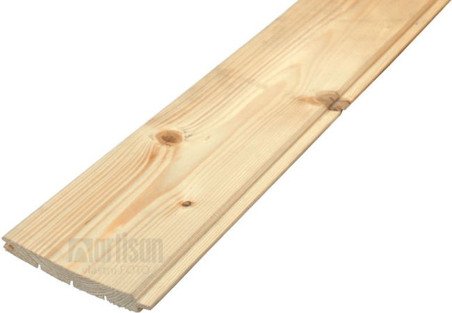 Palubky obkladové 19x121x3000 KP (krátké pero) - smrk, kvalita BC