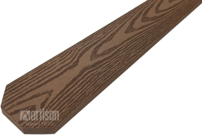 WPC dřevoplastové plotovky tříhranné LamboDeck 13x90x1500 - Teak