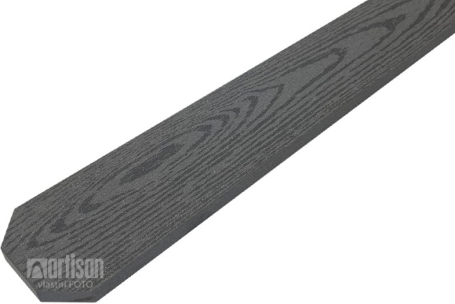 WPC dřevoplastové plotovky tříhranné LamboDeck 13x90x1500 - Stone Grey