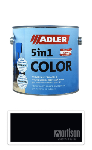 ADLER 5in1 Color - univerzální vodou ředitelná barva 2.5 l Tiefschwarz / Černá RAL 9005