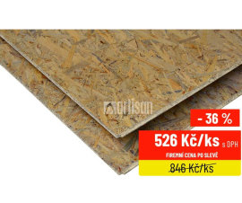OSB deska 22x675x2500 - 4 PD (pero/drážka po celém obvodu desky)
