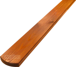 Plotovky dřevěné půlkulaté, sibiřský modřín, barvené - odstín borovice 20x90x900, kvalita AB